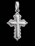925 Sterling Silver Beaded Cross Pendant