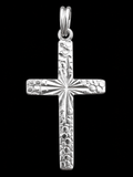 925 Sterling Silver Diamond-Cut Cross Pendant