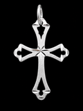 925 Sterling Silver Fleur-de-Lis Cross Pendant