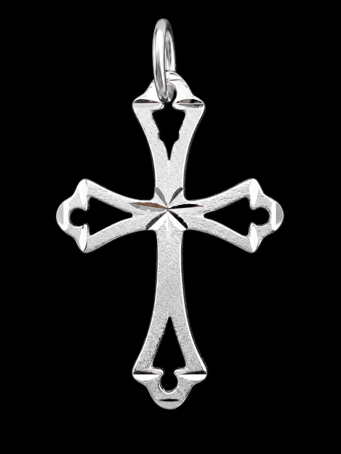 925 Sterling Silver Fleur-de-Lis Cross Pendant