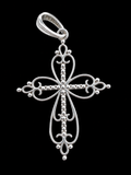 Peruvian 925 Sterling Silver Filigree Cross Pendant