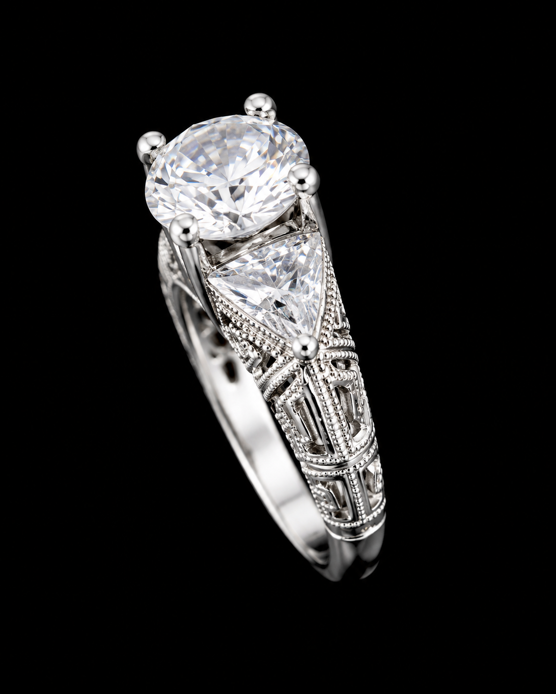 S6 | 925 Sterling Silver Tourmaline Three-Stone Ring