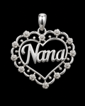 925 Sterling Silver "Nana" Heart Pendant