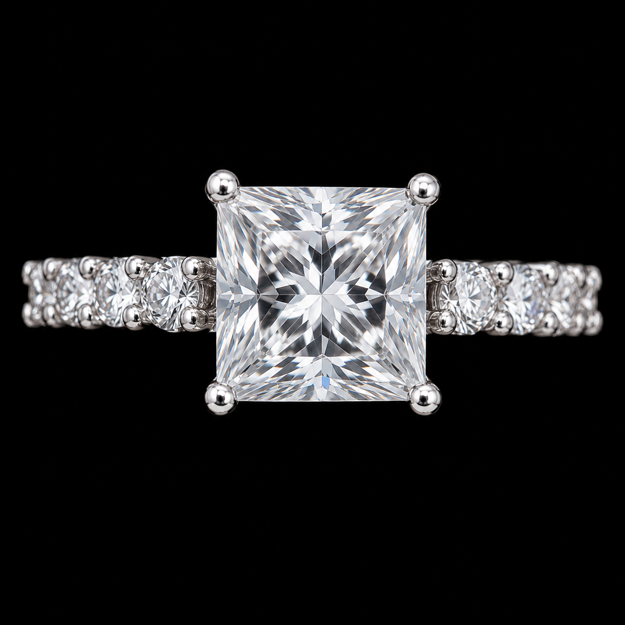 S9 | 925 Sterling Silver Princess Cut CZ Solitaire Ring