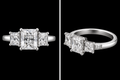 S8 | 925 Sterling Silver Three-Stone Princess Cut CZ Ring