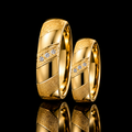 18K Colombian Gold Zirconia Wedding Band
