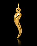 14K Yellow Gold Italian Horn Charm