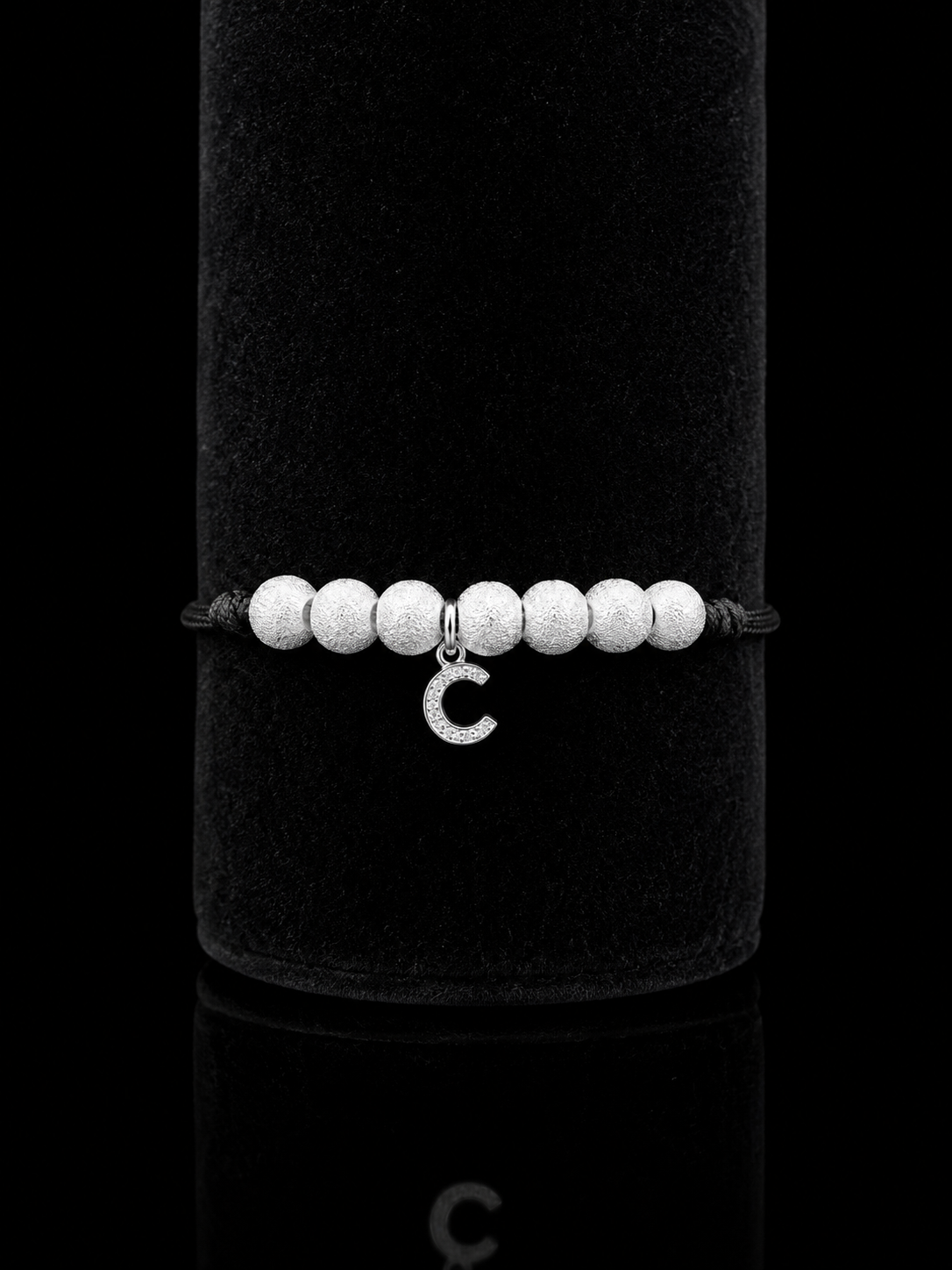 Personalized Initial “C” Macramé Bracelet – 925 Sterling Silver