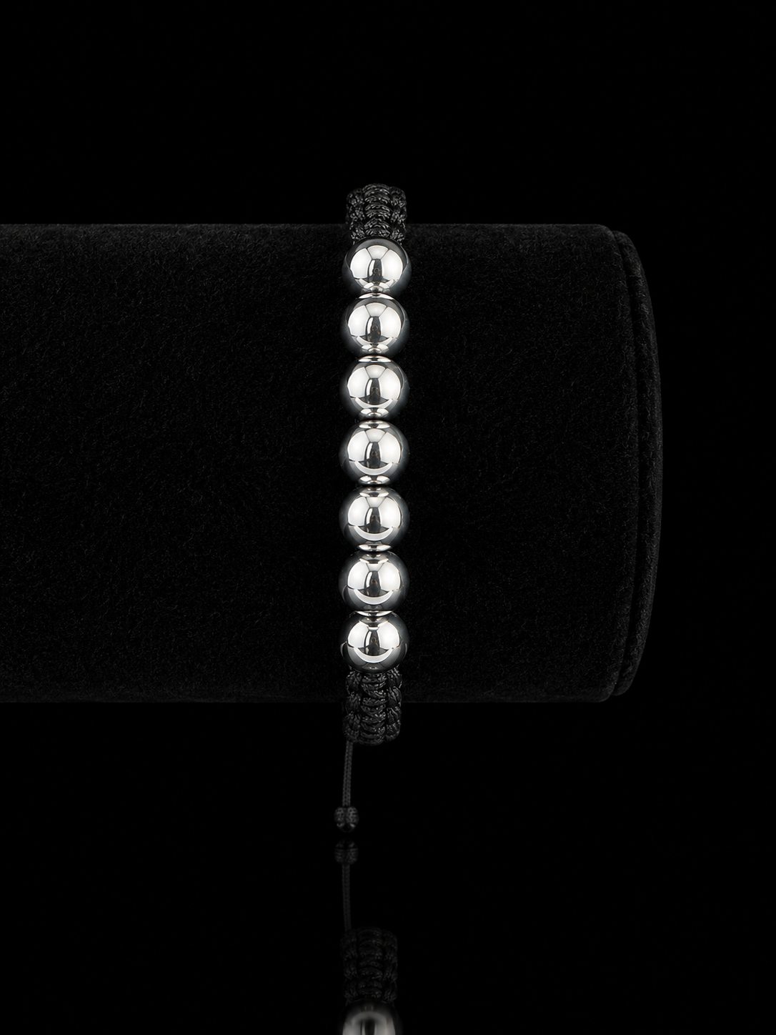 Hematite & 925 Sterling Silver Macramé Bracelet