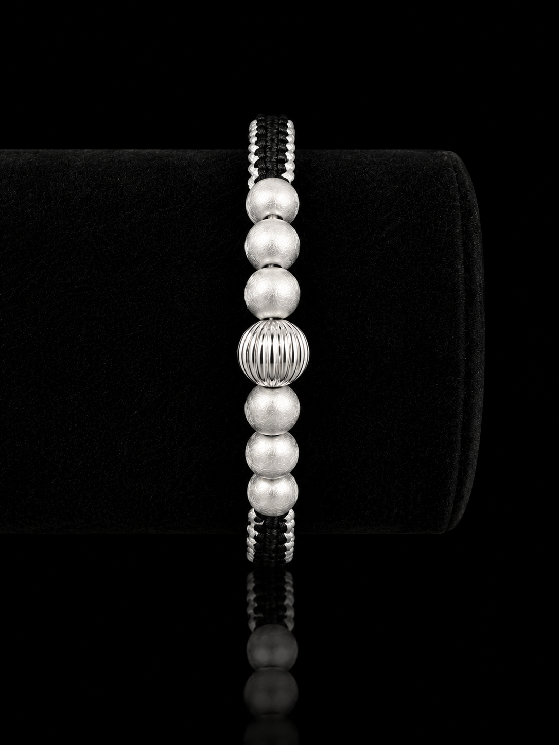 Classic Sterling Silver Bead Macramé Bracelet