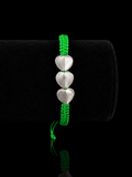 Triple Heart Macramé Bracelet – 925 Sterling Silver
