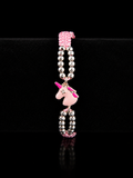 Pink Unicorn Macramé Bracelet – 925 Sterling Silver