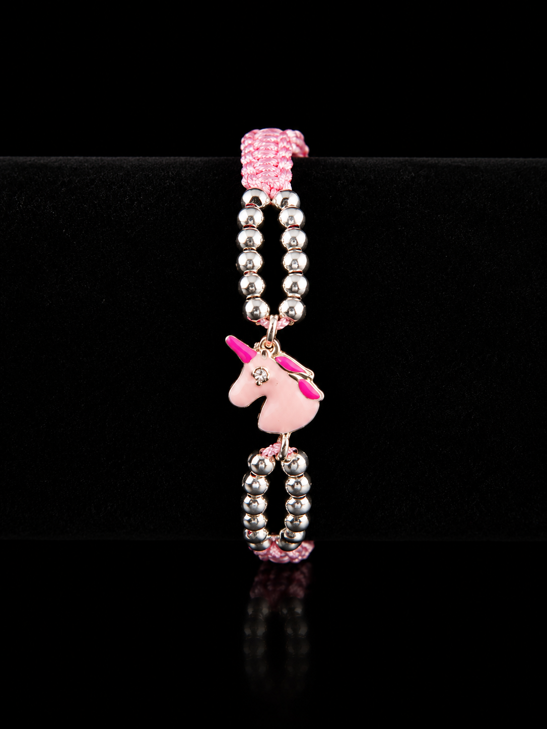 Pink Unicorn Macramé Bracelet – 925 Sterling Silver