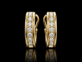 14K Gold Natural Diamond Hoop Earrings | Yellow & White Gold | 5 Grams