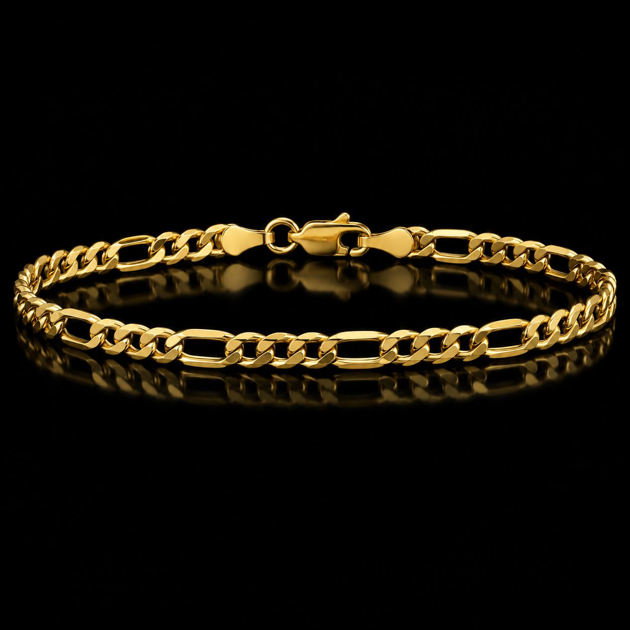 10K Gold Figaro Bracelet 3.5mm | 9 Inch | 1.77 Grams