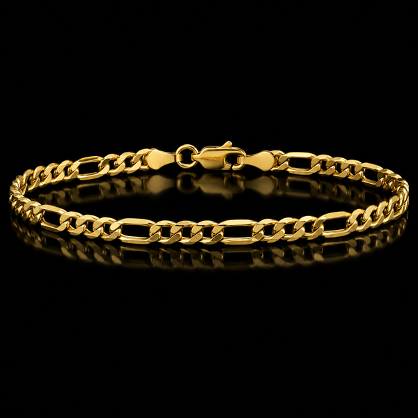 10K Gold Figaro Bracelet 2.5mm | 8 Inch | 1 Gram