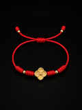 18K Gold Clover Macramé Bracelet