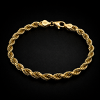 9"| 14K Hollow Rope Bracelet |5MM