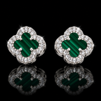 925 Sterling Silver Clover Moissanite Stud Earrings – 0.50 CTW VVSD