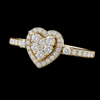 14K Gold Lab-Grown Diamonds Heart Cluster Ring | Size 7