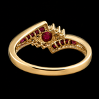 10K Gold Natural Ruby & Diamond Statement Ring | Size 7