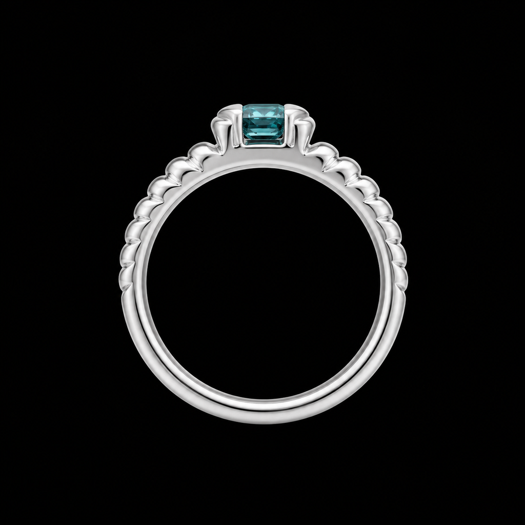 925S Oval Blue Topaz Statement Ring – Size 7