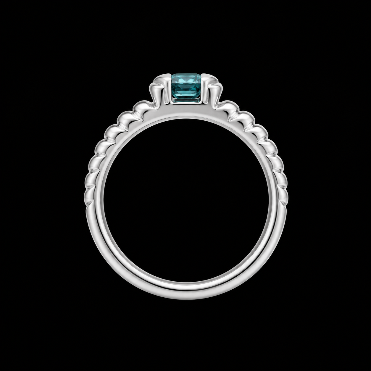 925S Oval Blue Topaz Statement Ring – Size 7
