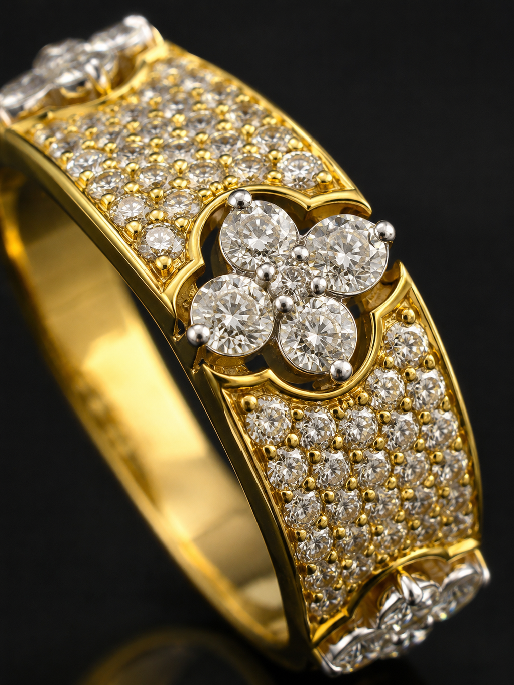 Diamond Statement Bangle – 10K Gold | 1.69CT | SIZE 10