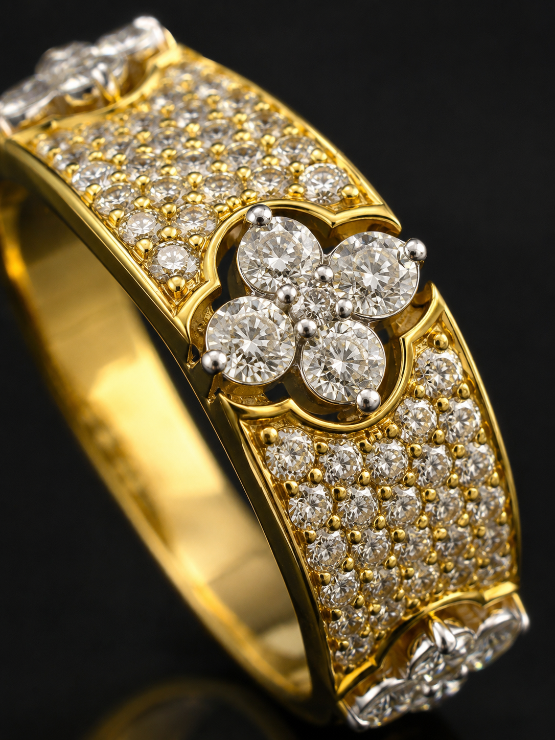 Diamond Statement Bangle – 10K Gold | 1.69CT | SIZE 10