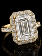 Emerald Cut Lab Diamond Ring – IGI Certified – 10K Gold | F-VVS2 | SIZE 9