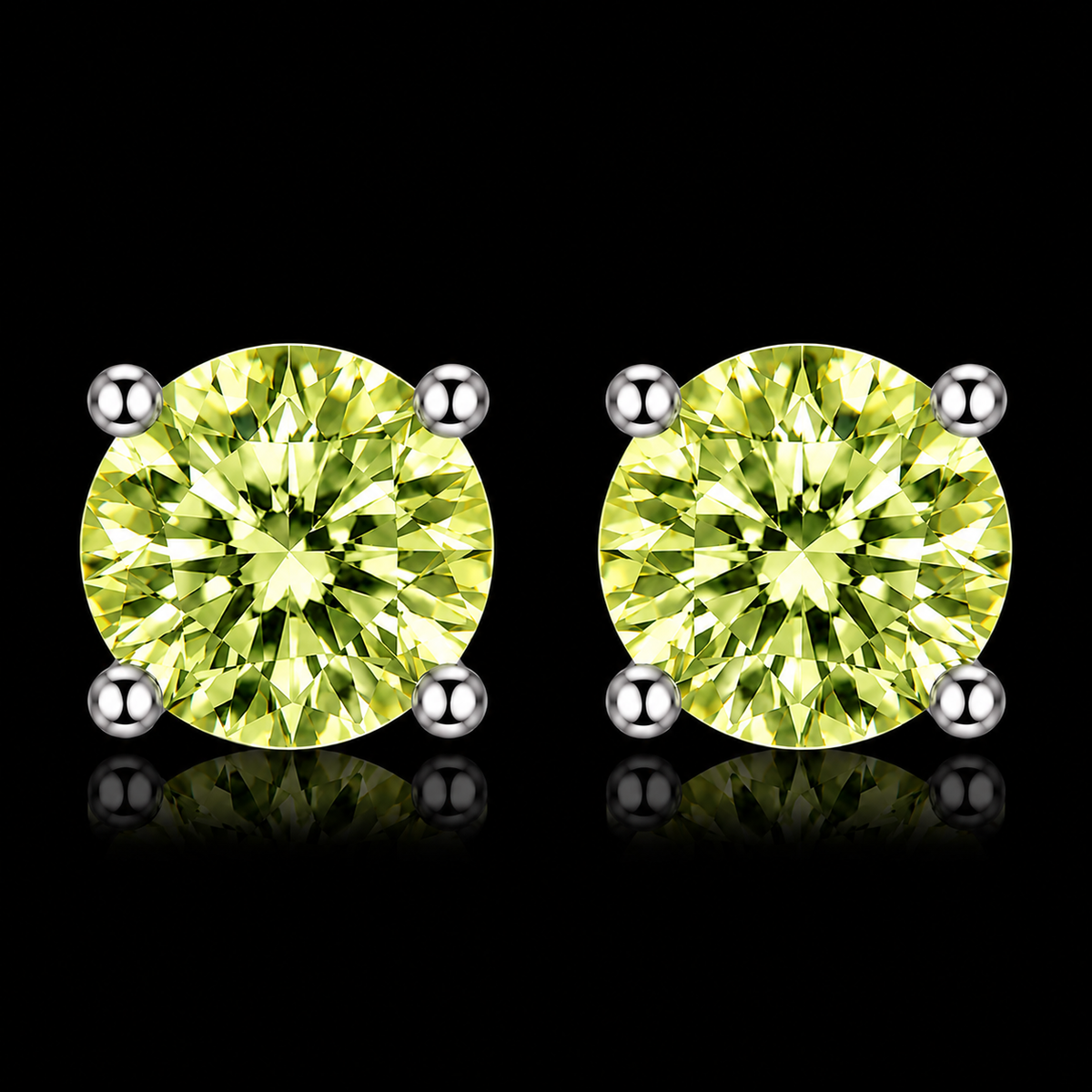 925S Round Cut Queen Stud Earrings