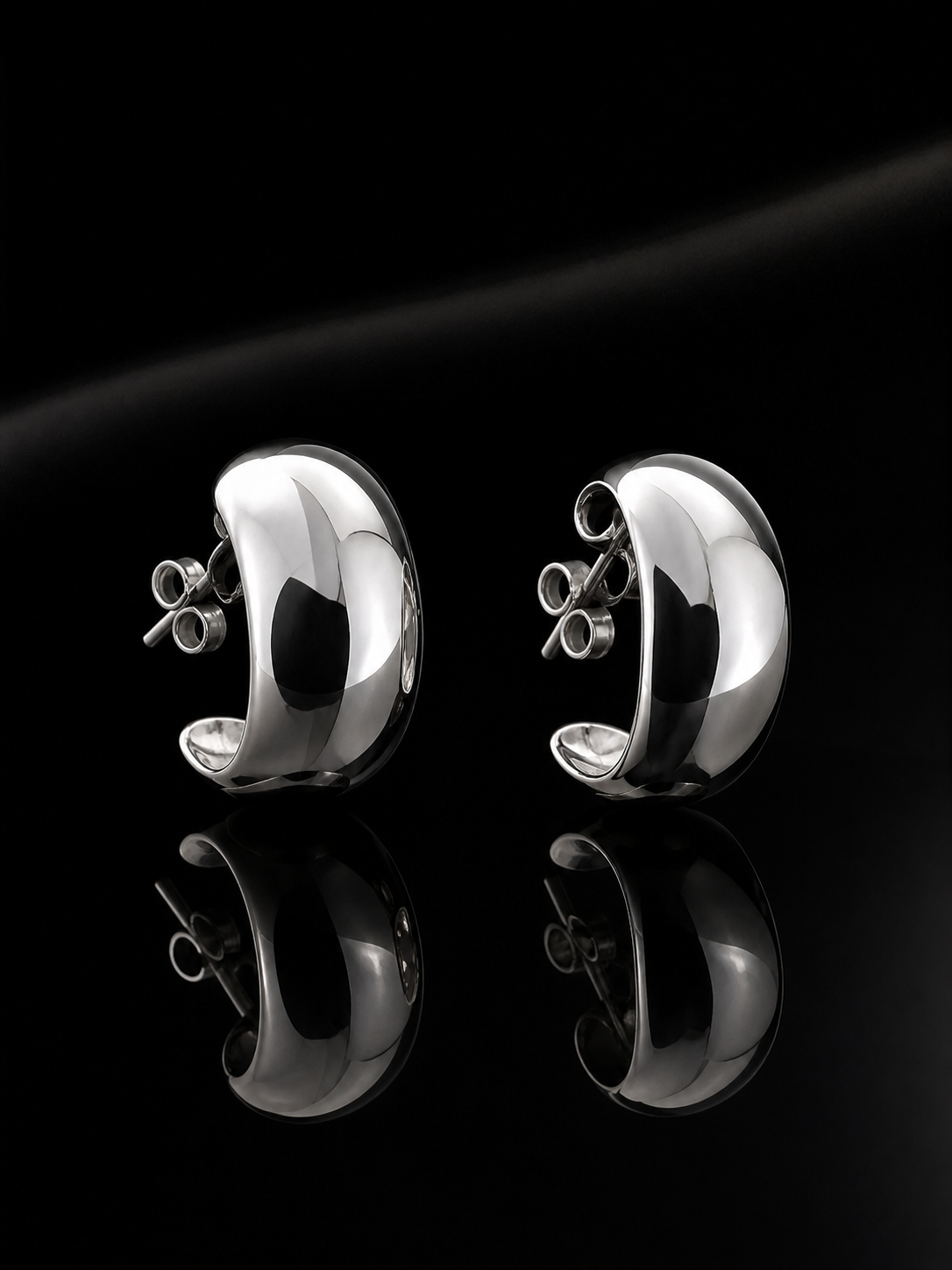 Classic Dome Hoop Earrings – 925S