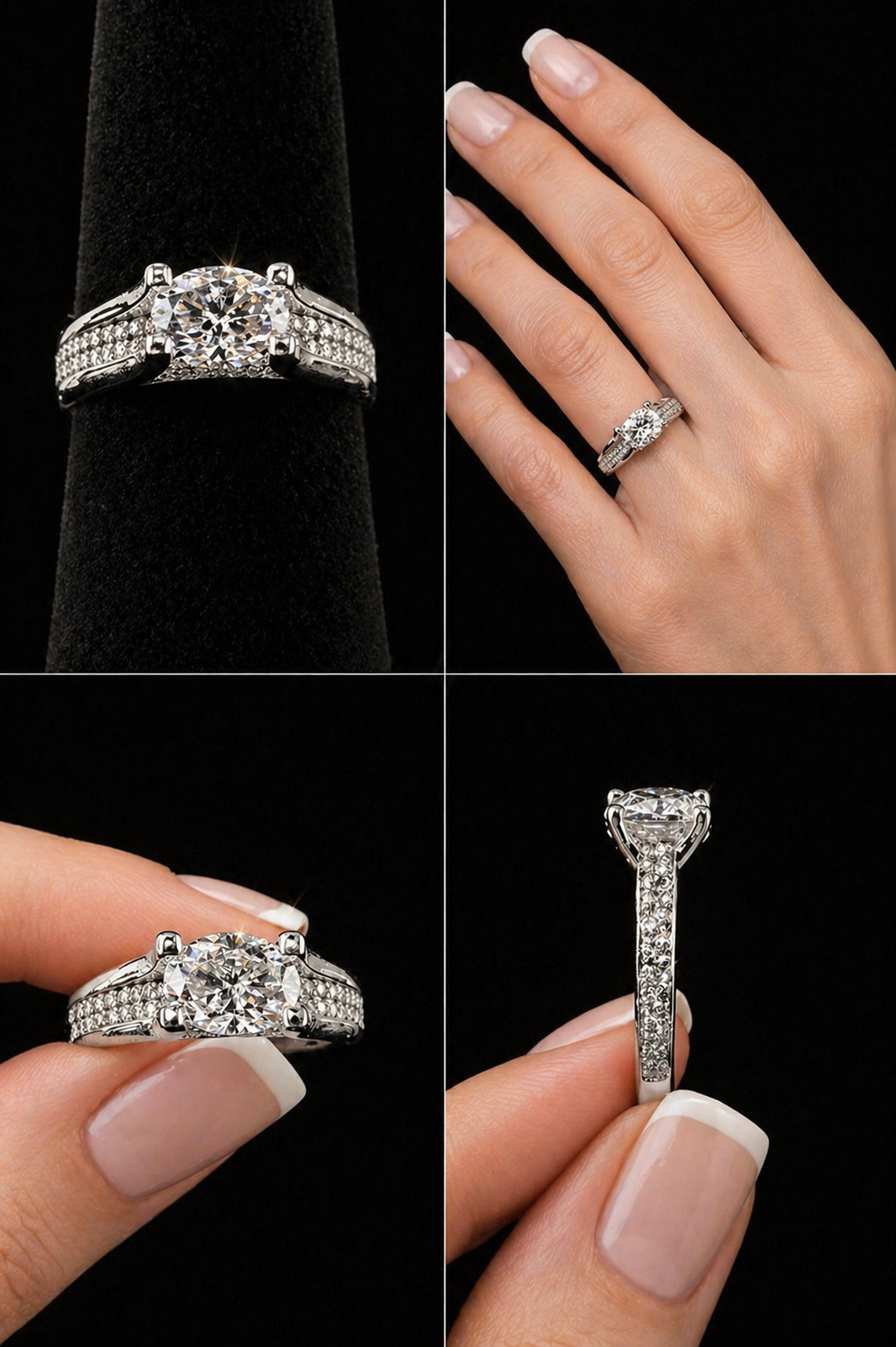 Classic Pavé Solitaire Ring – 1.65CT Moissanite | 925S