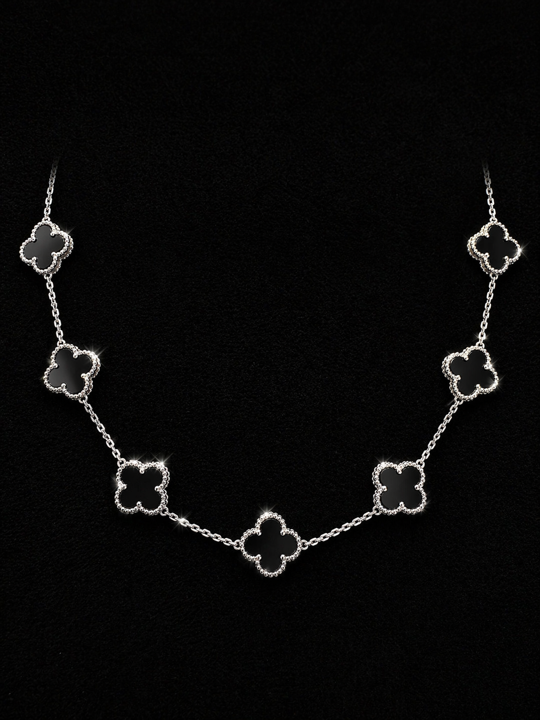 925S Clover Station Necklace Size 18