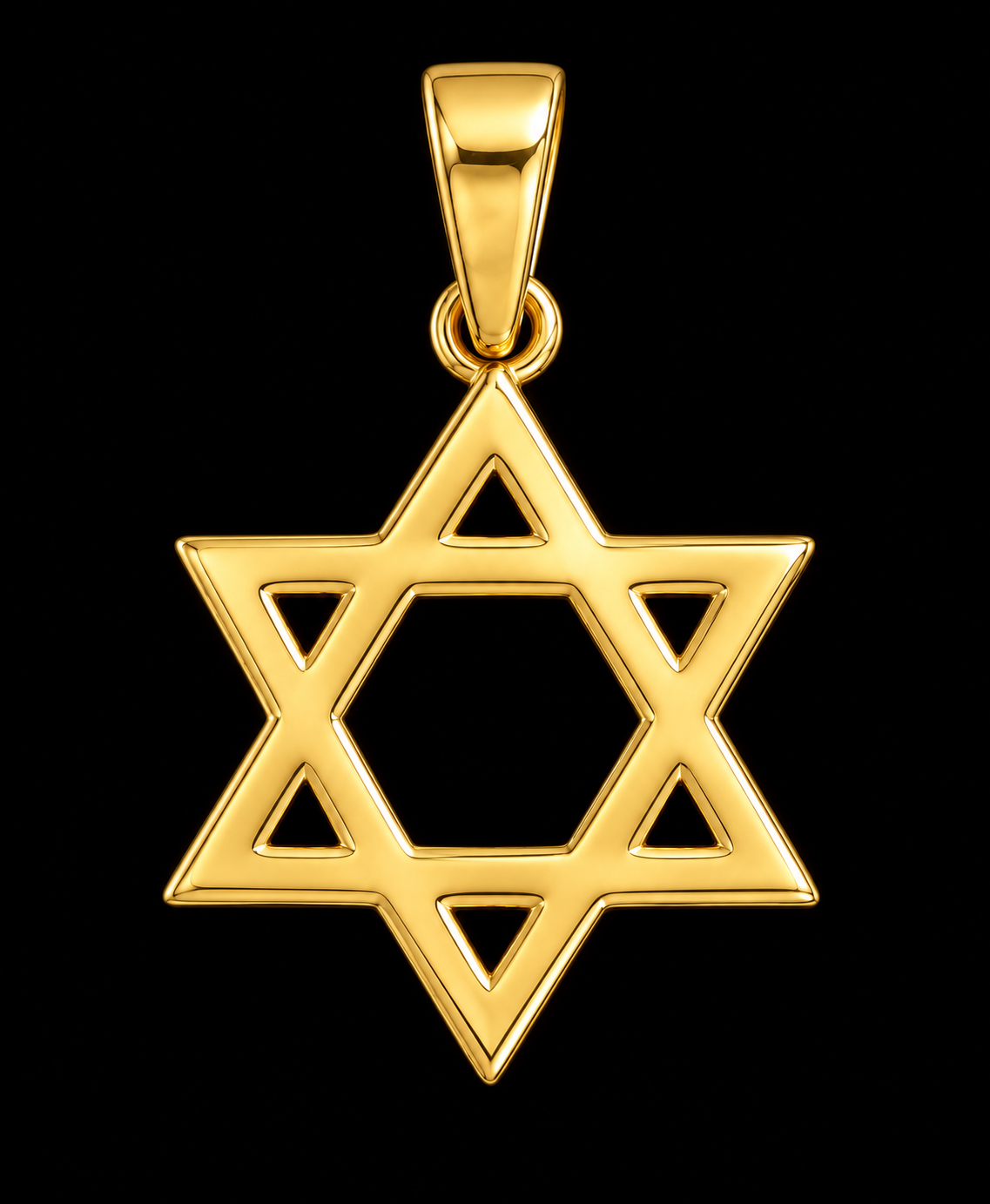 10K Yellow Gold Star of David Pendant