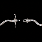 19" | 925 Sterling Silver Wavy Moissanite Tennis Necklace – 8 CTW VVS D | 3MM