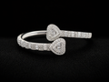 925S Duo Heart Elegance Moissanite Bracelet 7" | VVS-D
