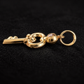 Lusso Elegant 10K Yellow Gold Charm Pendant with Clear Stone Accent