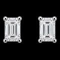 925 Sterling Silver Emerald-Cut Moissanite Solitaire Stud Earrings – 1.00 CTW