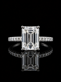Emerald Cut Solitaire Ring – 2.39CT Moissanite | 925S