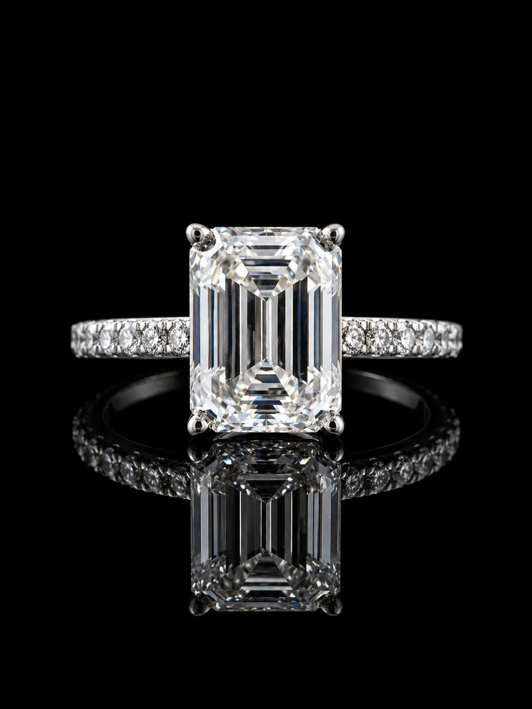 Emerald Cut Solitaire Ring – 2.39CT Moissanite | 925S