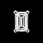 925 Sterling Silver Emerald-Cut Moissanite Solitaire Stud Earrings – 1.00 CTW