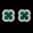 Lusso Fiore Clover Moissanite Stud Earrings – 925 Sterling Silver
