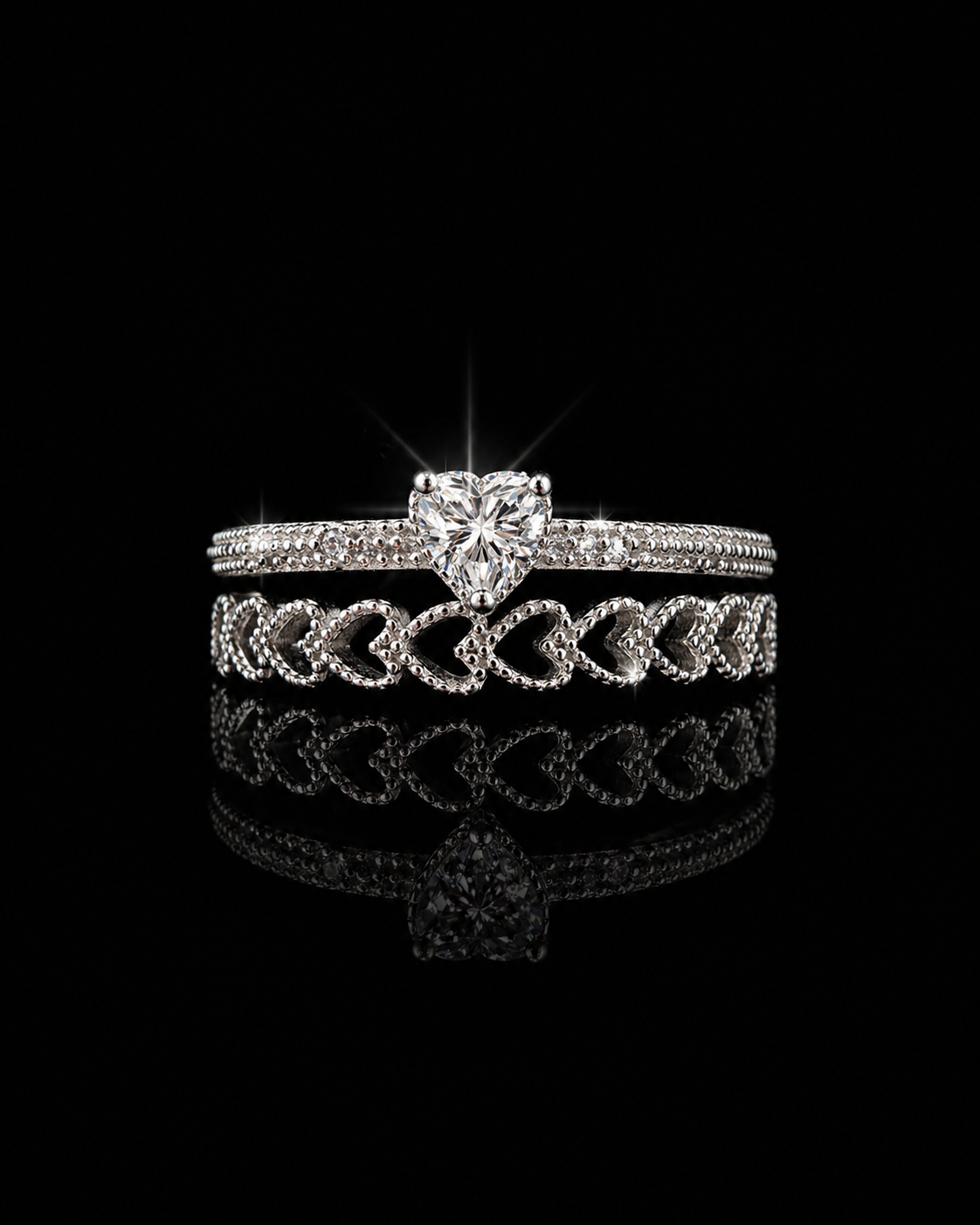 Eternal Heart Pavé Ring – 3.3CT Moissanite | 925S
