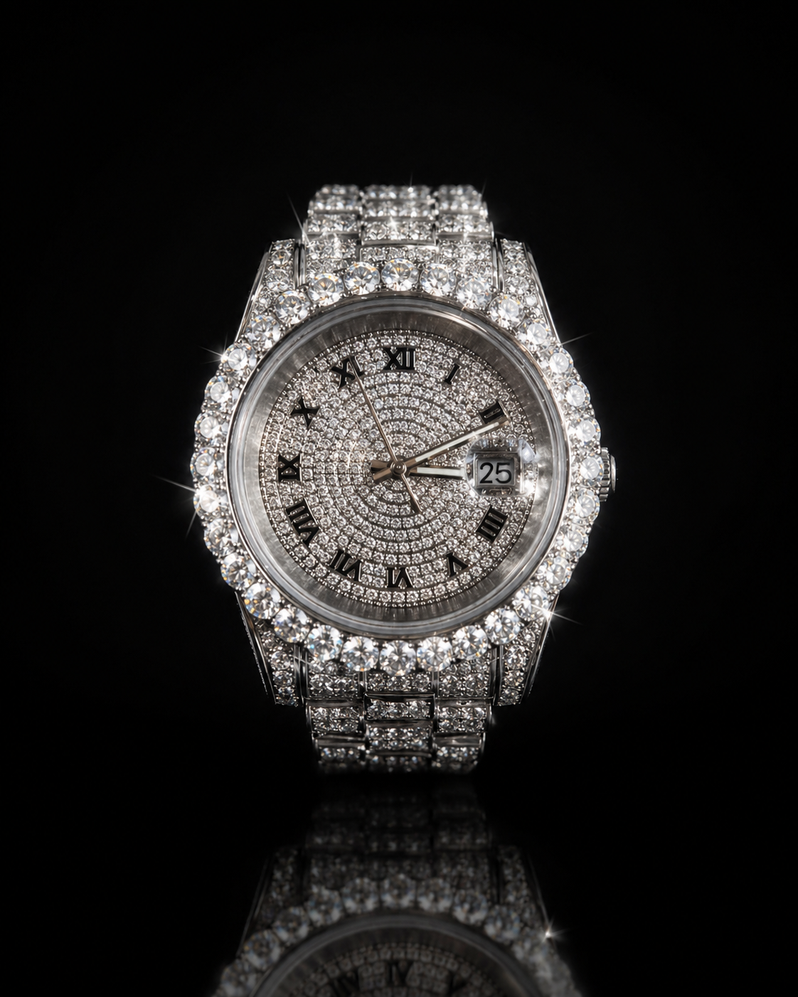 Moissanite Iced-Out Watch – Stainless Steel | VVS-D