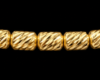 18K Yellow Gold Textured Bead Black Macramé Bracelet
