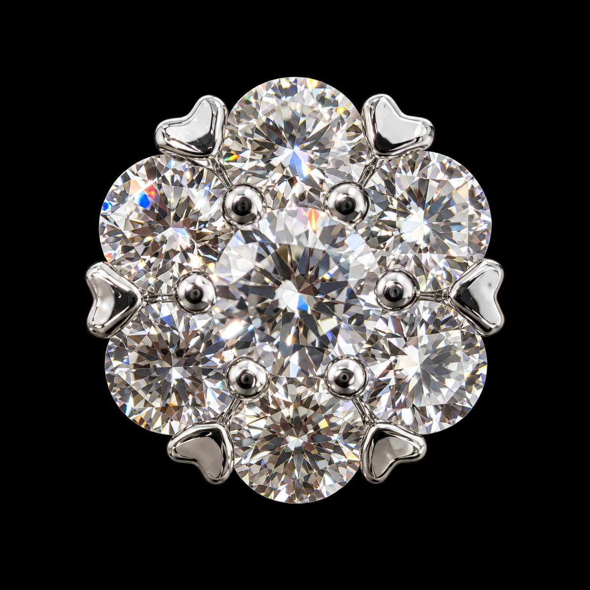 Lusso Celeste Floral Moissanite Stud Earrings – 925 Sterling Silver