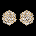 925 Sterling Silver Gold-Plated Moissanite Cluster Stud Earrings – 0.57 CTW