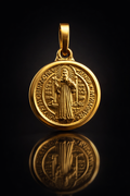 Saint Benedict 18k Colombian Gold Protection Pendant