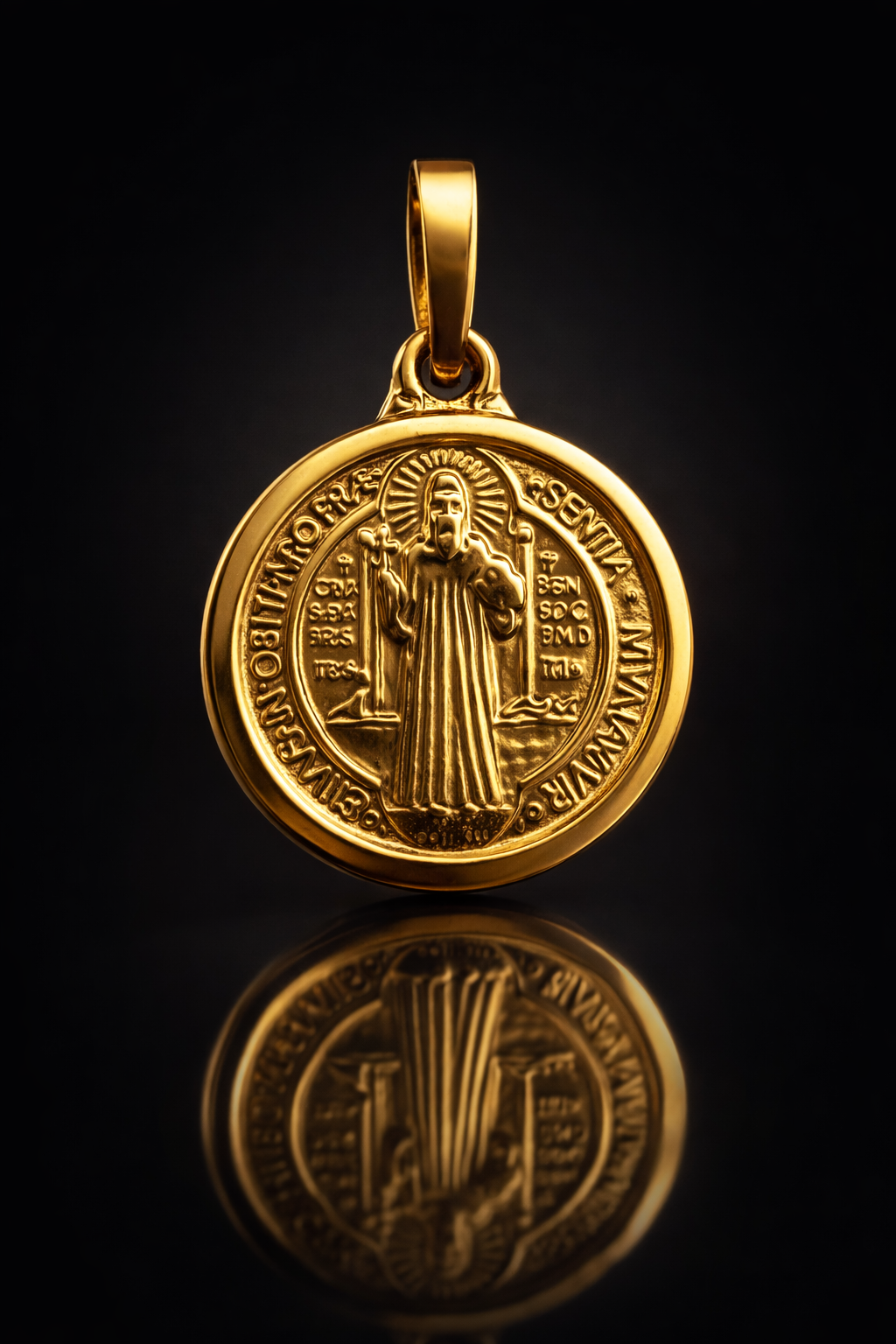 Saint Benedict 18k Colombian Gold Protection Pendant